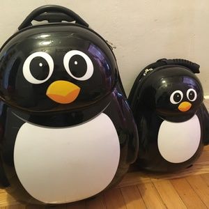 The Cuties and Friends penguin suitcase & backpack